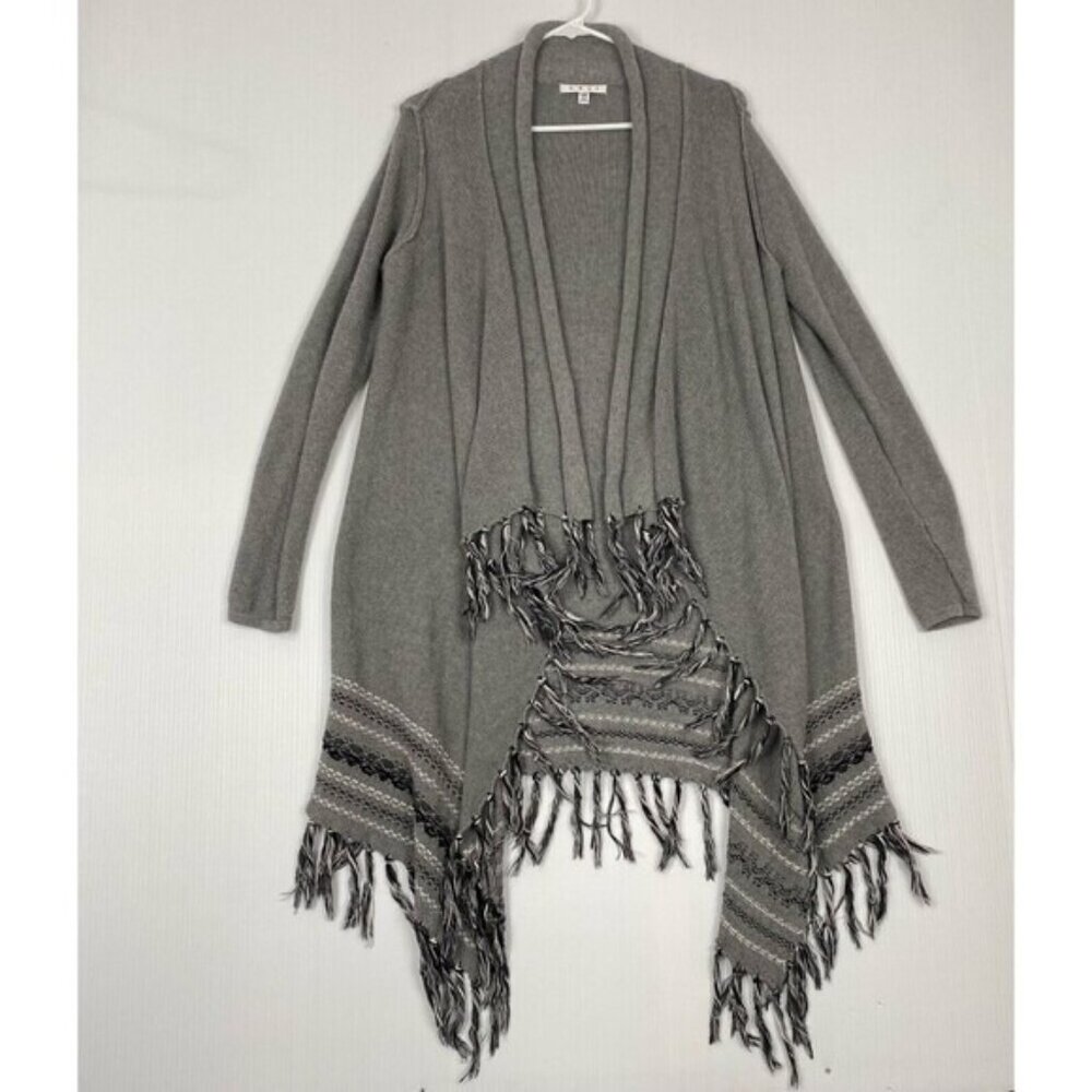 Cabi Style 974 Prairie Wrap Open Front Cardigan Sweater With Fringe Size XS